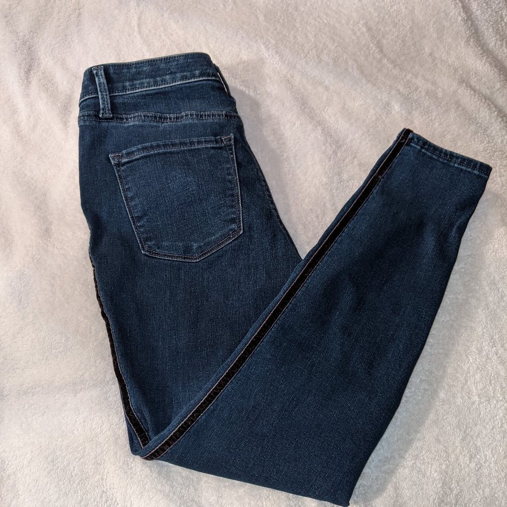 Talbots Petite High Waist Velvet Trim Jeggings - Comfort Stretch - Size 6P